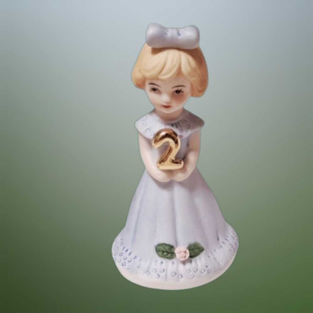👣4/$20.  ENESCO Growing Up Birthday Girl #2 – 1981 Porcelain Figurine